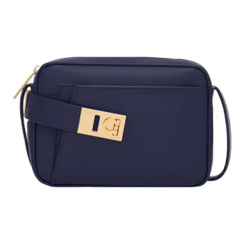 FERRAGAMO Calfskin Camera Bag, Shoulder Bag, Crossbody Bag Small Size Women's Midnight Blue