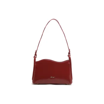 MICOCAH PU Shoulder Bag, Portable Crossbody Bag Regular Women's Syrah Red/Moon Twilight Black