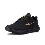 Erke Running Shoes Men Low-Top Jet Black King Gold