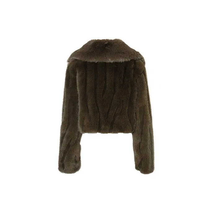 JYOSEI Velvet feel Coat Women's Brown Green-1