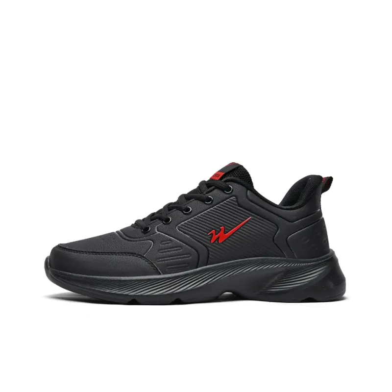 Binary Low Top Running Shoes Men's Black Red-0