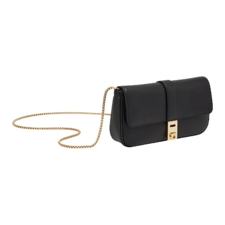 FERRAGAMO GANCINI Calfskin Crossbody Bag Shoulder Bag Women's Black-1