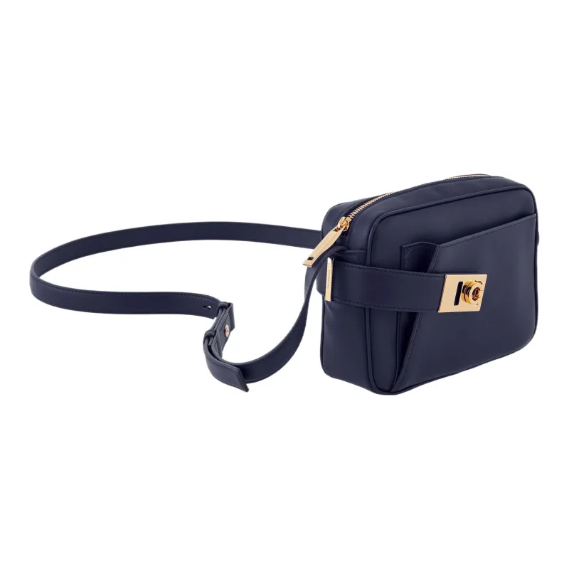 FERRAGAMO Calfskin Camera Bag, Shoulder Bag, Crossbody Bag Trumpets Women's Midnight Blue-1