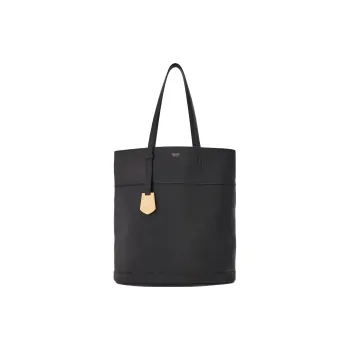 FERRAGAMO Smooth Calf Leather Tote Bag, Shopping Bag, Handbag Medium Size Women's Black