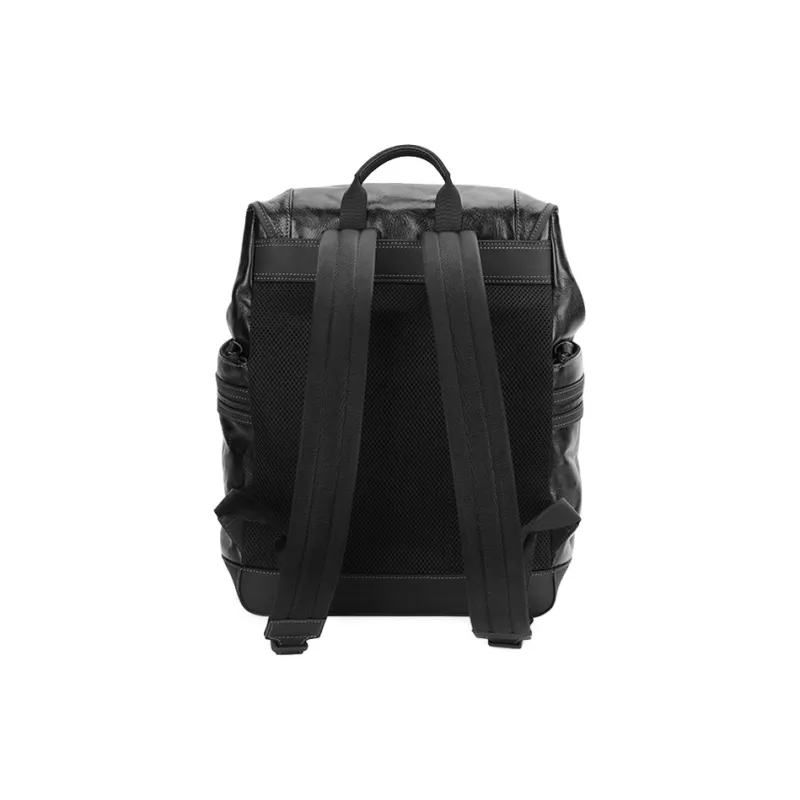 PIERRE CARDIN Top Grain Cow Leather Laptop Backpack Tubas Men's Black-5
