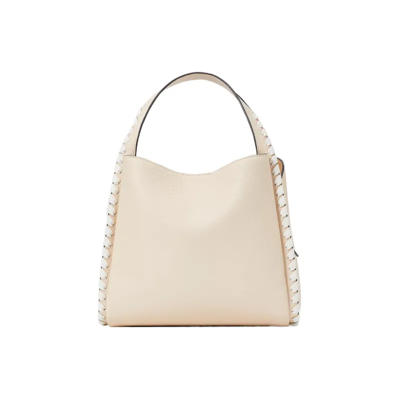 Kate Spade Knott Litchi Grain Leather Shoulder Bag Crossbody Bag Handbag Medium Size Women's Beige-1