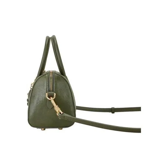 Hush Puppies Cow Leather Boston Bag One Shoulder Handbags Women's Red Brown/Green-8