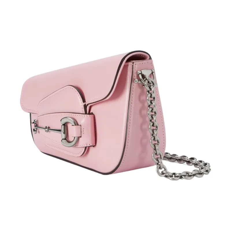 GUCCI Horsebit 1955 Leather Portable Crossbody Bag Shoulder Bag Women's Pink-1