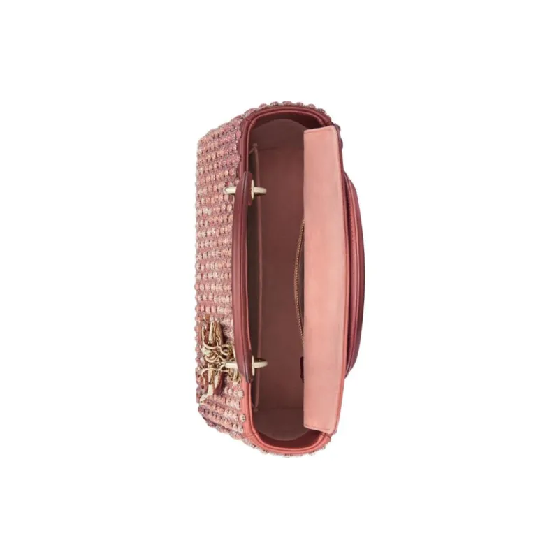 DIOR Lady Dior Lambskin Dior Bag Shoulder Bag Crossbody Bag Handbag Medium Size Women's Pearl Color-3