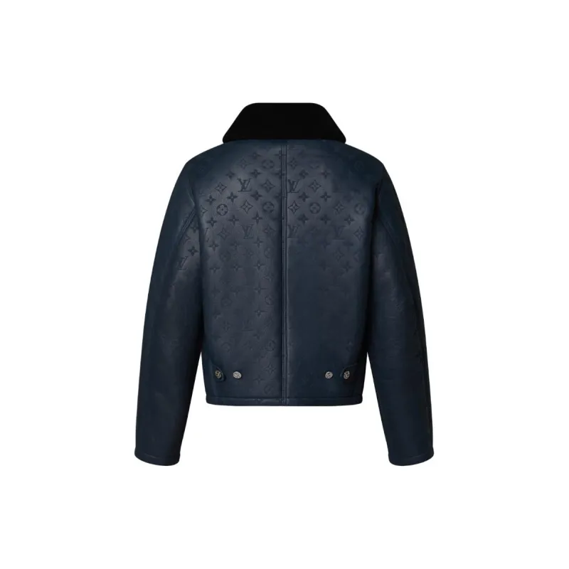 LOUIS VUITTON SS24 Leather Jacket Men's Blue-1