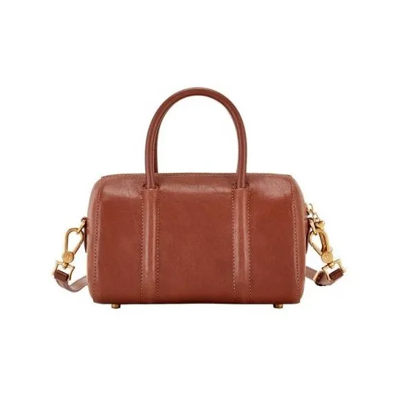 Hush Puppies Cow Leather Boston Bag One Shoulder Handbags Women's Red Brown/Green-3
