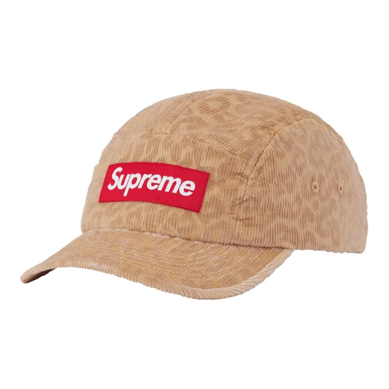 Supreme Leopard Corduroy Camp Cap-0