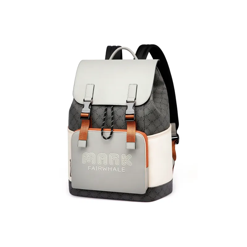 FAIRWHALE PVC Backpack Regular Unisex Gray White/Advanced Orange/Advanced Blue/Black-1