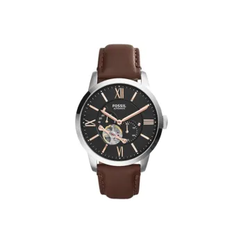 FOSSIL Wrist Watch Automatic Mechanical Movement Leather Watch Bands 45mm Black Dial Men's Watches