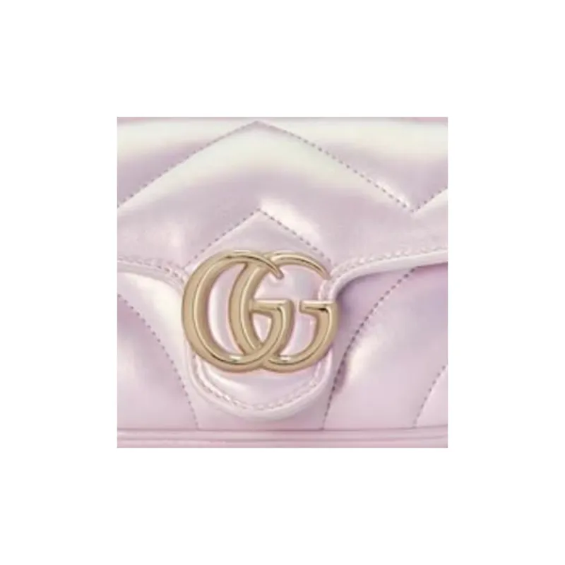 GUCCI GG Marmont Leather Shoulder Bag Crossbody Bag Extra Mini Women's Rainbow Pink-7