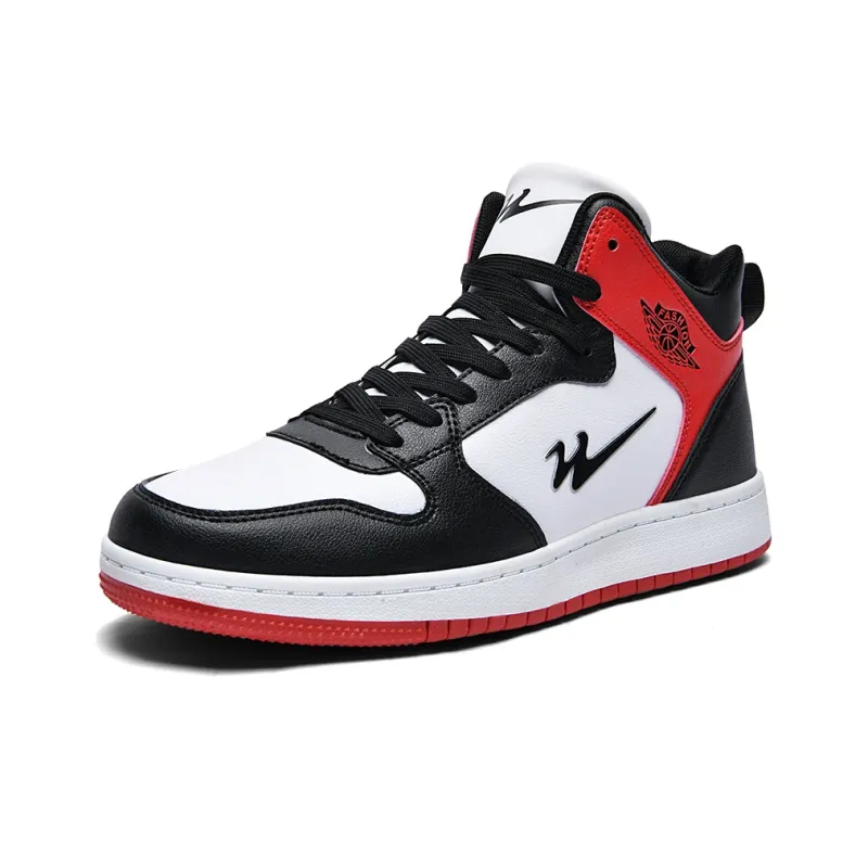 Binary High Top Skateboard Shoes Men's Red-1