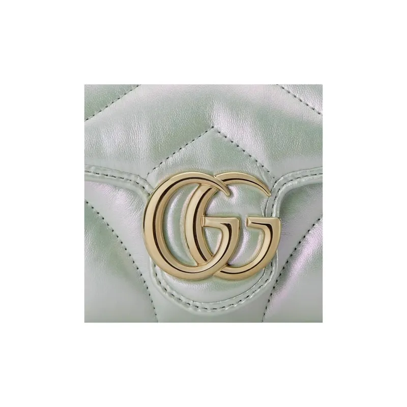 GUCCI GG Marmont Leather Shoulder Bag Crossbody Bag Extra Mini Women's Rainbow Green-7