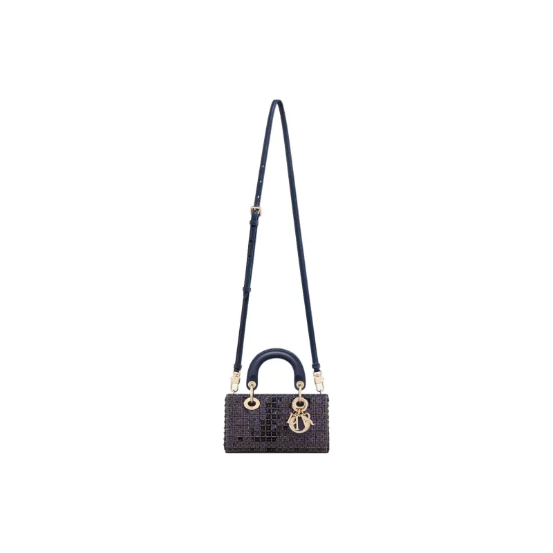 DIOR Lady D-JOY Beaded Embroidery Dior Bag Shoulder Bag Crossbody Bag Handbag Extra Mini Women's Blue-5