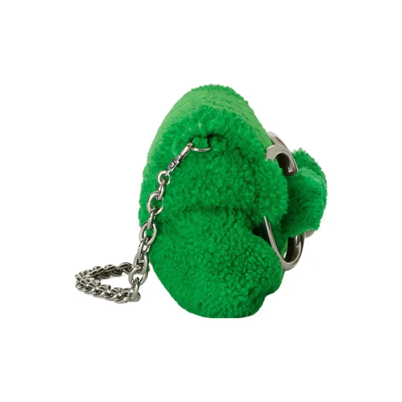GUCCI Horsebit 1955 Milu Wool Handbag Shoulder Bag Medium Size Women's Green-2