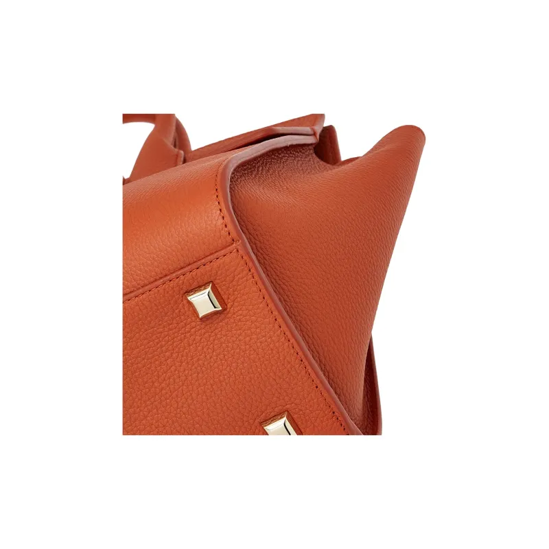 FERRAGAMO Studio Cow Leather Handbag Medium Size Women's Red Terracotta-5