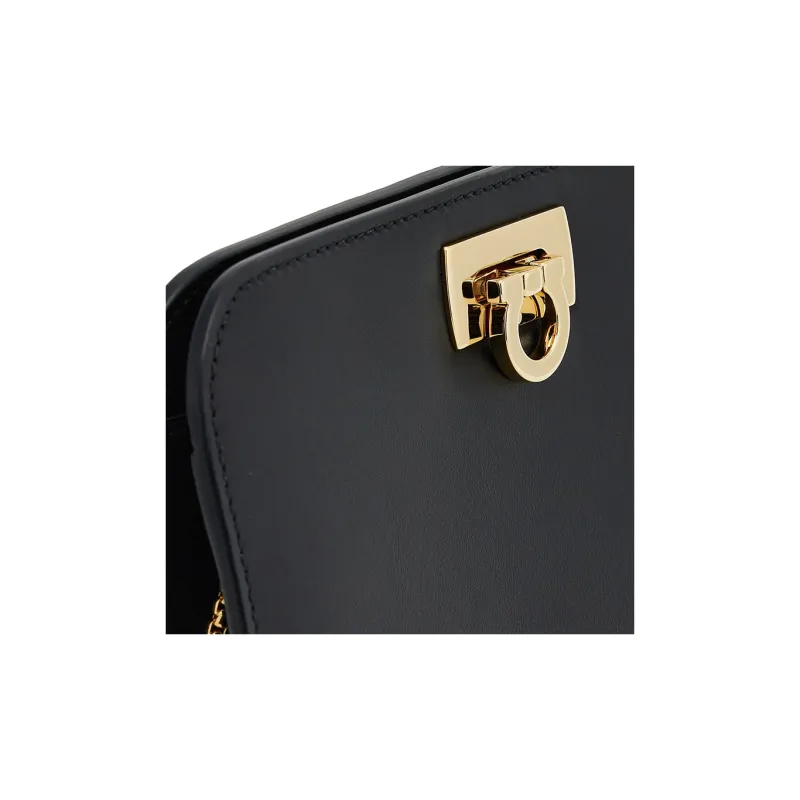 FERRAGAMO Calfskin Clutch Mini Women's Black-4