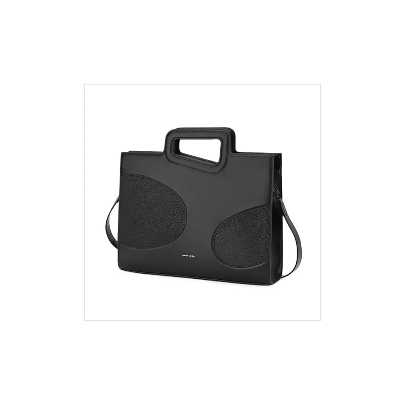 PIERRE CARDIN Top Grain Cow Leather Shoulder Bag, Crossbody Bag, Handbag, Briefcase Tubas Men's Black-4