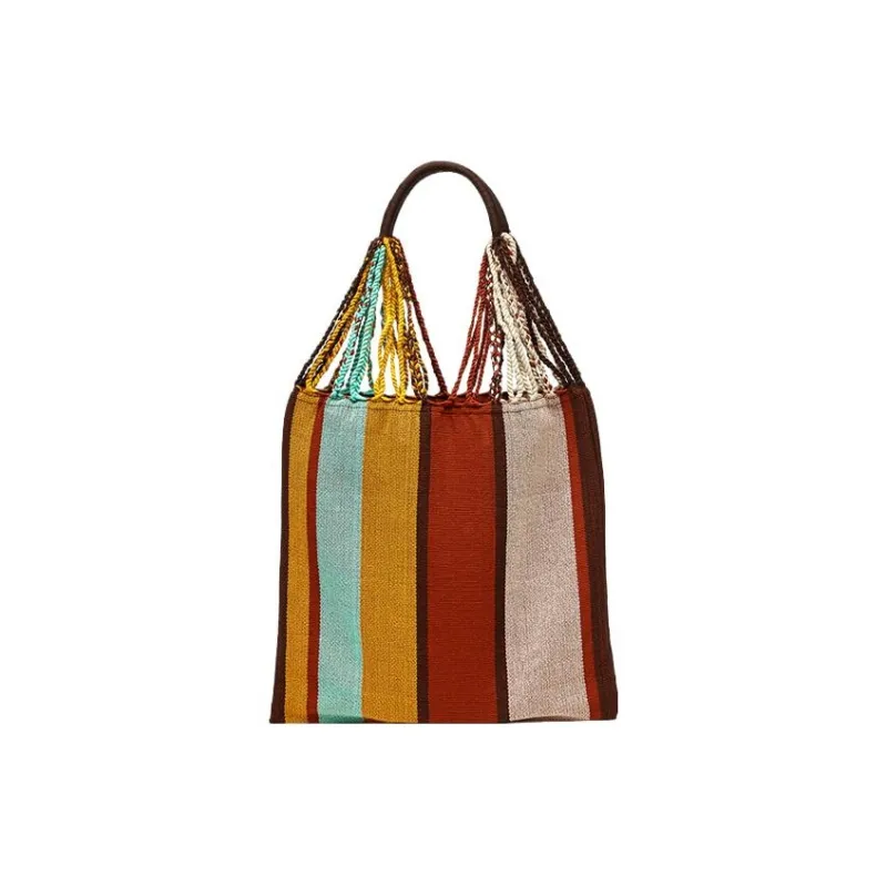 MARNI Fabric Hammock Bag Shoulder Bag Handbag Small Size Women's Red Brown & Yellow-2