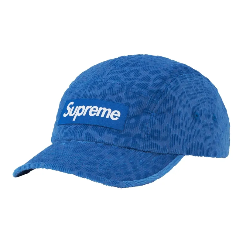 Supreme Leopard Corduroy Camp Cap-0