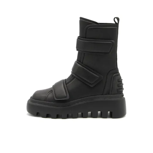 Vic Matie Touch-strap Leather Combat Boots