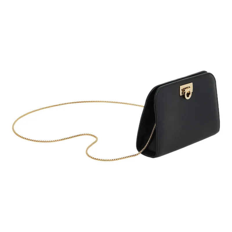 FERRAGAMO Calfskin Clutch Mini Women's Black-1