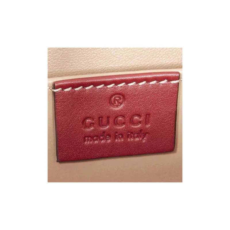 GUCCI Sylvie 1969 Leather Handbag Mini Women's Red-5