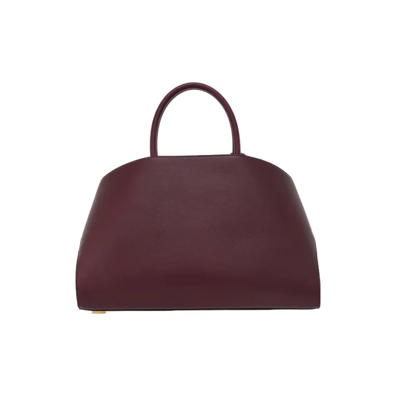 FERRAGAMO GANCINI Shiny Calfskin Shoulder Bag Crossbody Bag Handbag Medium Size Women's Dark Color Barolo-3