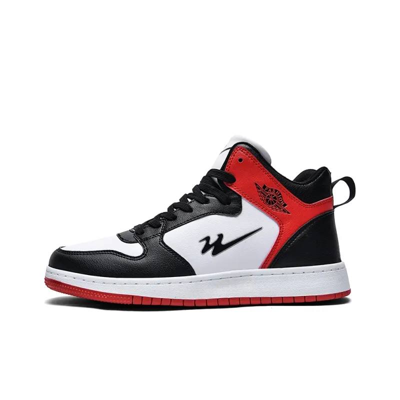 Binary High Top Skateboard Shoes Men's Red-0