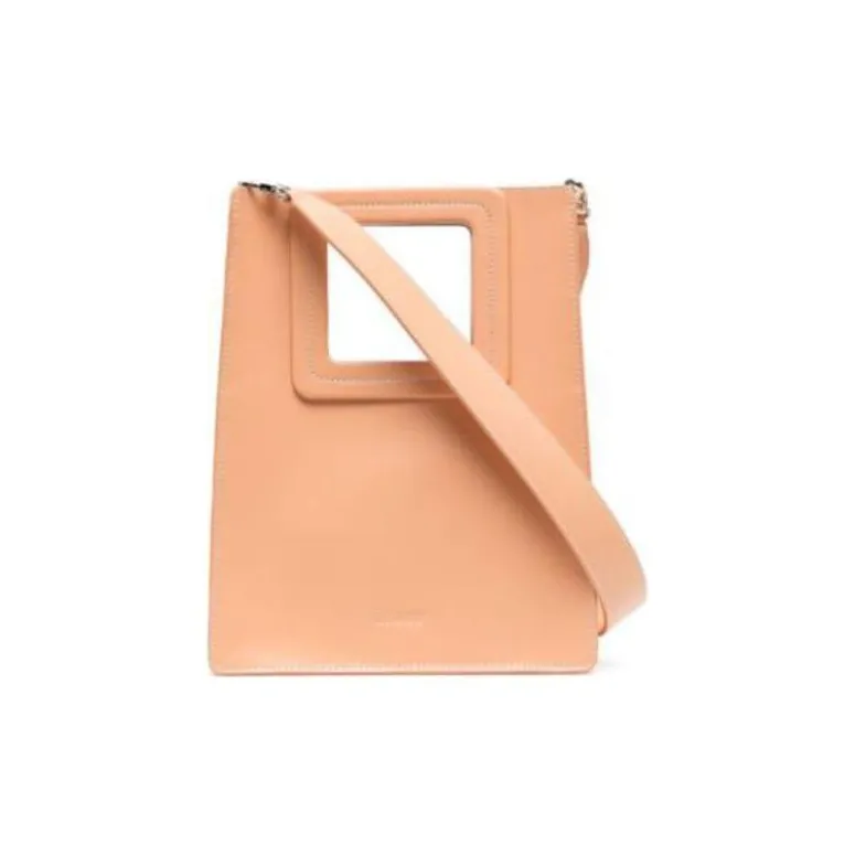 Staud Leather One Shoulder Handbags Women's Light Orange-0