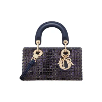 DIOR Lady D-JOY Beaded Embroidery Dior Bag Shoulder Bag Crossbody Bag Handbag Extra Mini Women's Blue