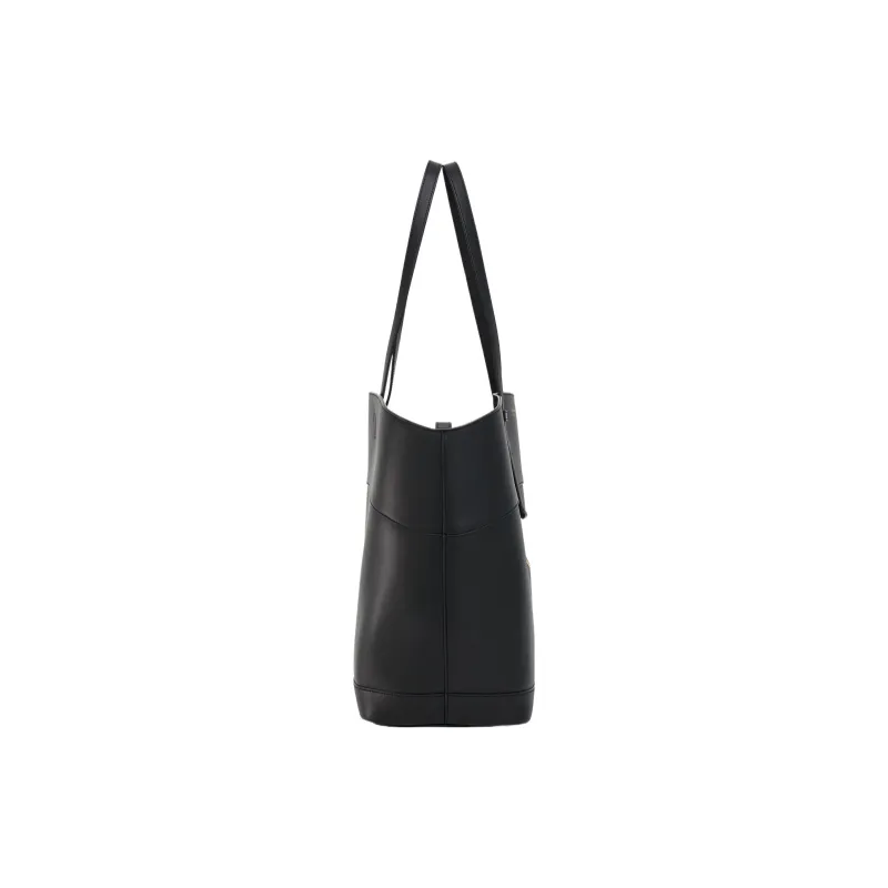 FERRAGAMO Smooth Calf Leather Tote Bag Shopping Bag Handbag Medium Size Women's Black-1