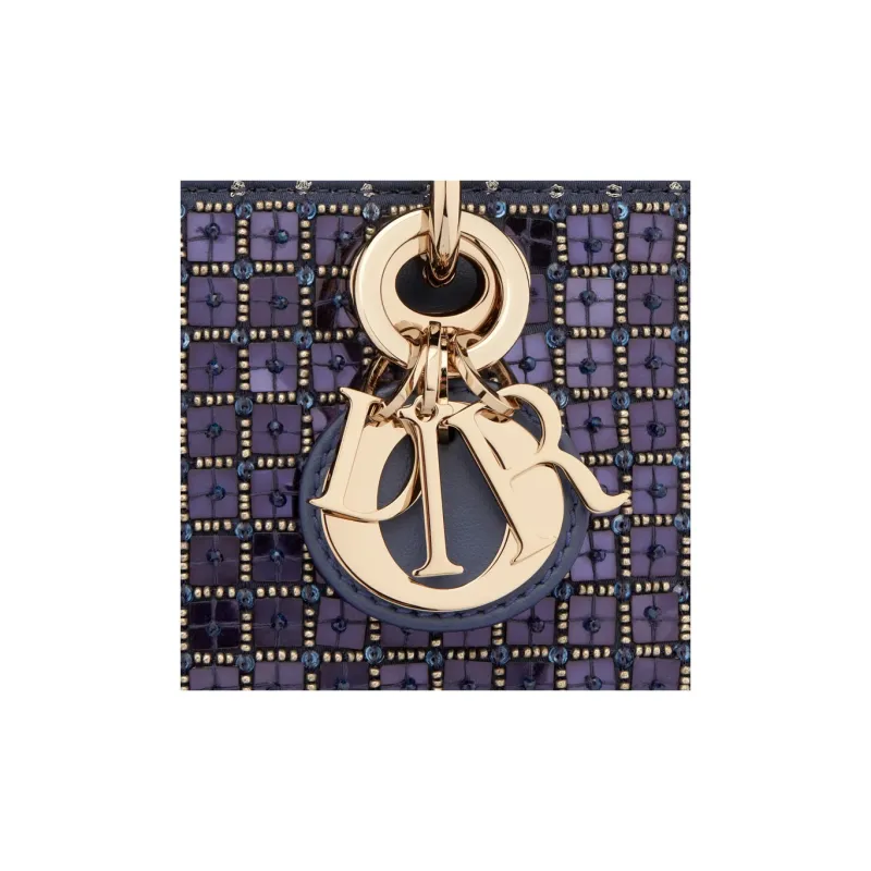 DIOR Lady D-JOY Beaded Embroidery Dior Bag Shoulder Bag Crossbody Bag Handbag Extra Mini Women's Blue-6