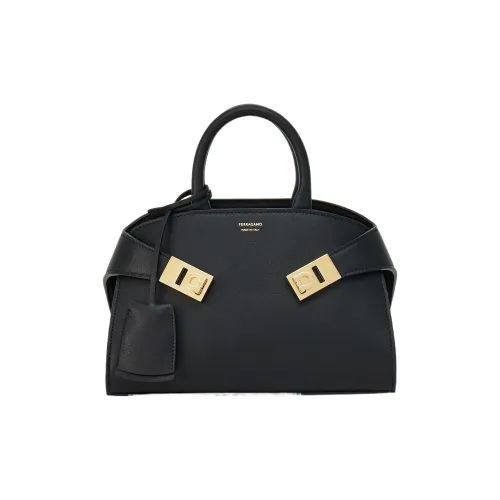 FERRAGAMO Calfskin Shoulder Bag, Crossbody Bag, Handbag Mini Women's Black
