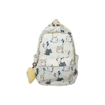 PINK·LAND Nylon Fabric Backpack Large Size Unisex White/Gray/Blue/Pink