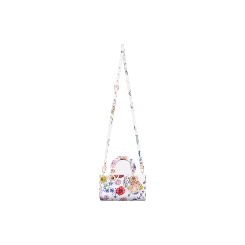 DIOR Lady D-JOY Embroidered Denim Shoulder Bag Crossbody Bag Handbag Extra Mini Women's Multicolor/White-5