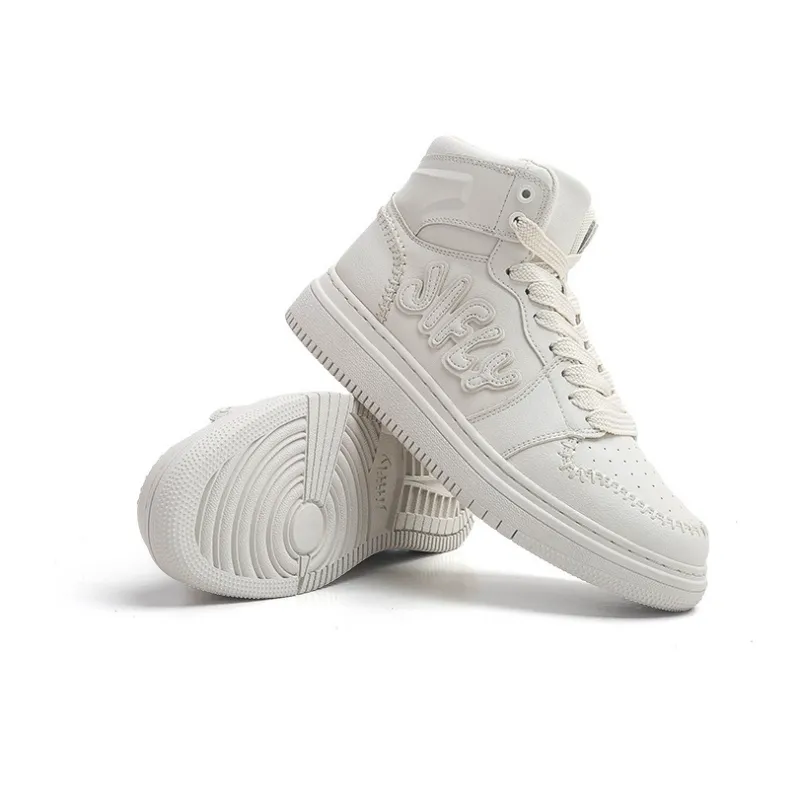 Jifffly Cushioning Coverage And Abrasion Resistant High Top Skateboard Shoes Unisex Beige-10