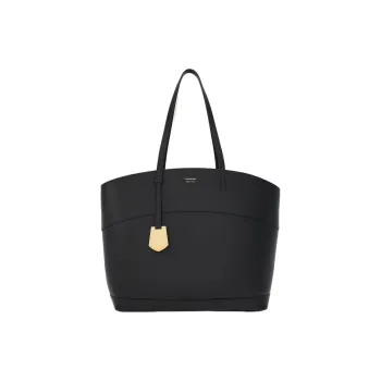 FERRAGAMO Smooth Calf Leather Tote Bag Shopping Bag Handbag Medium Size Women's Black