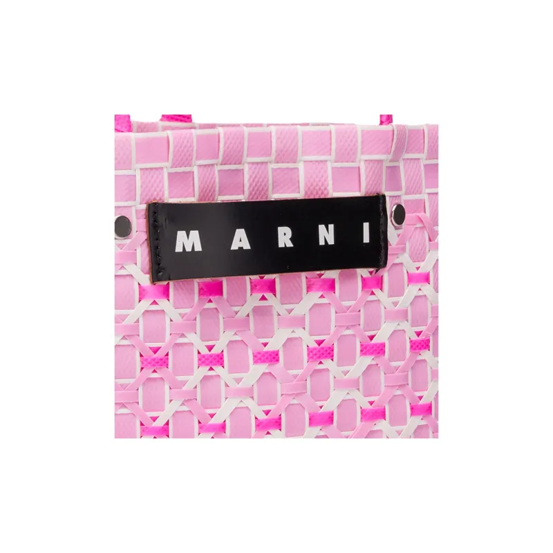 MARNI Plastic Basket Bag, Tote Bag, Shopping Bag, Handbag Mini Women's Pink-3