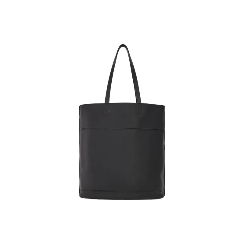FERRAGAMO Smooth Calf Leather Tote Bag, Shopping Bag, Handbag Medium Size Women's Black-2