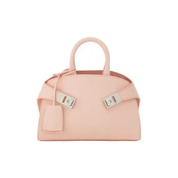 FERRAGAMO Calfskin Shoulder Bag Crossbody Bag Handbag Mini Women's Nylon Pink