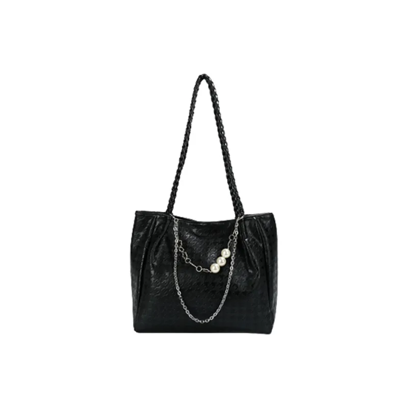 PINK·LAND PU Tote Bag Shopping Bag Shoulder Bags Regular Women's White/Black-3