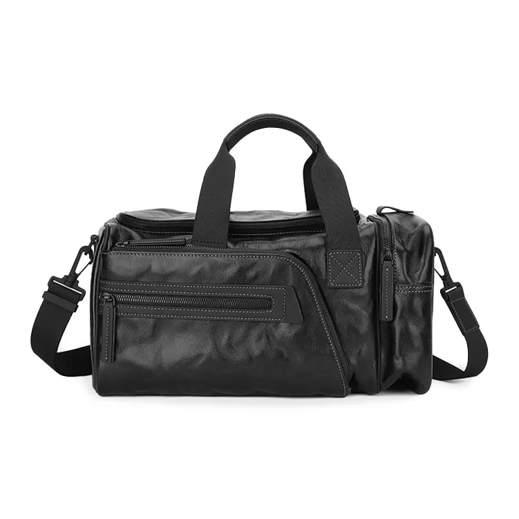 PIERRE CARDIN Cow Leather Handbag Tubas Men's Black-2
