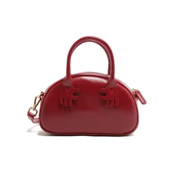 MICOCAH PU Crossbody Handbags Regular Women's Wine Red/Glossy Stone Black