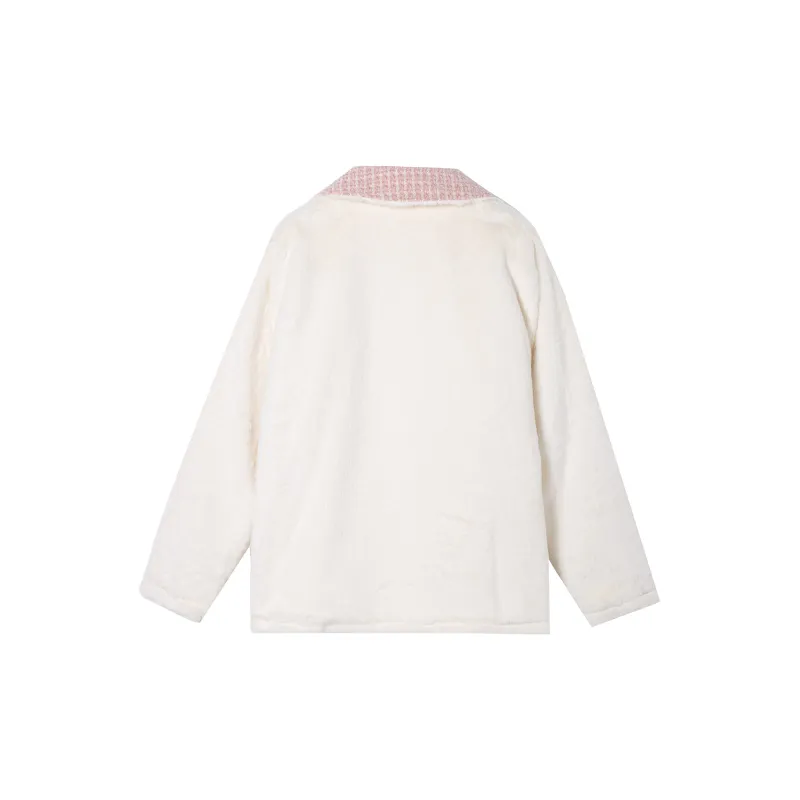 CPAURA Velvet feel Coat Women's White-1