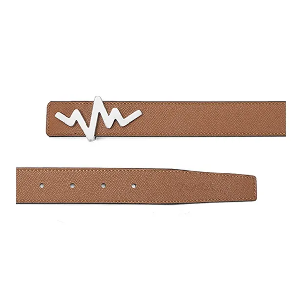 TangGuh Stainless Steel Plate Buckle Cow Leather Belt Versatile Individual Unisex Width  3cm-1